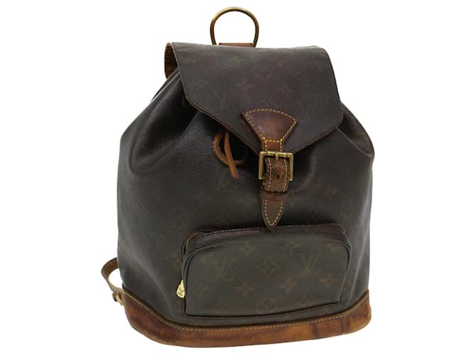 Auth Louis Vuitton LV Backpack Bag Montsouris MM Brown Monogram