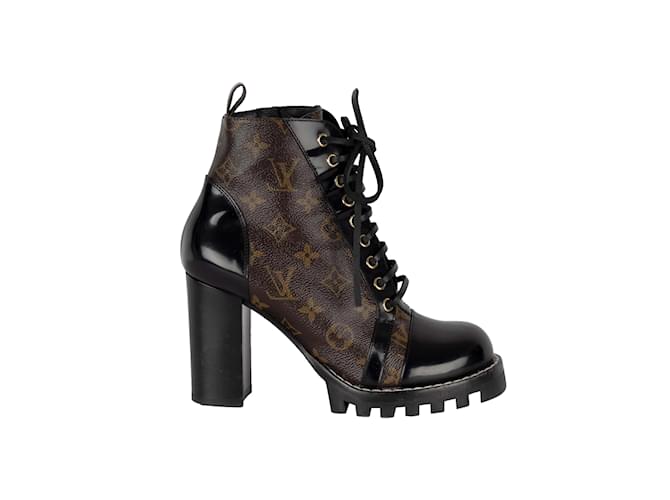 Louis Vuitton Wonderland Monogram Leather Ankle Boots Size 38 US 8