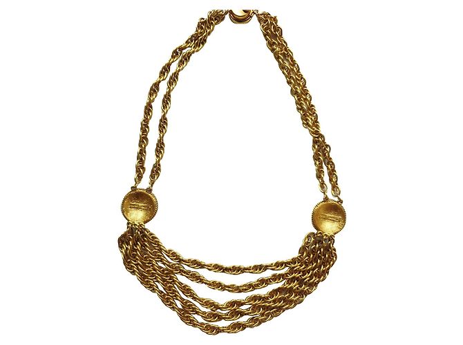Collier Ras du Cou Chanel Doré Bijouterie dorée