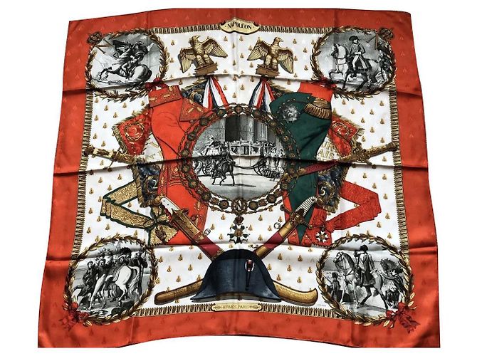 Autre Marque Hermes Napoleon Seidentuch rot