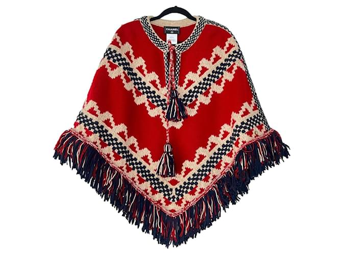 Chanel New Iconic Dallas Poncho Multiple colors Wool  ref.857051