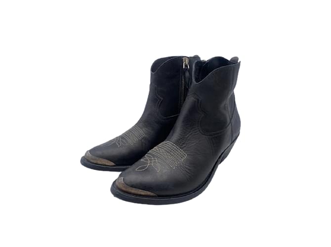 GOLDEN GOOSE  Ankle boots T.eu 36 Leather Black  ref.857141