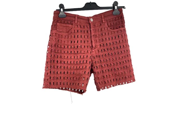 ISABEL MARANT  Shorts T.fr 34 cotton Dark red  ref.857154