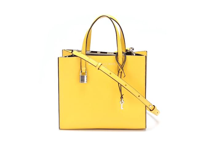 Marc Jacobs Leather Mini Grind Tote Bag Yellow Pony-style calfskin  ref.857197