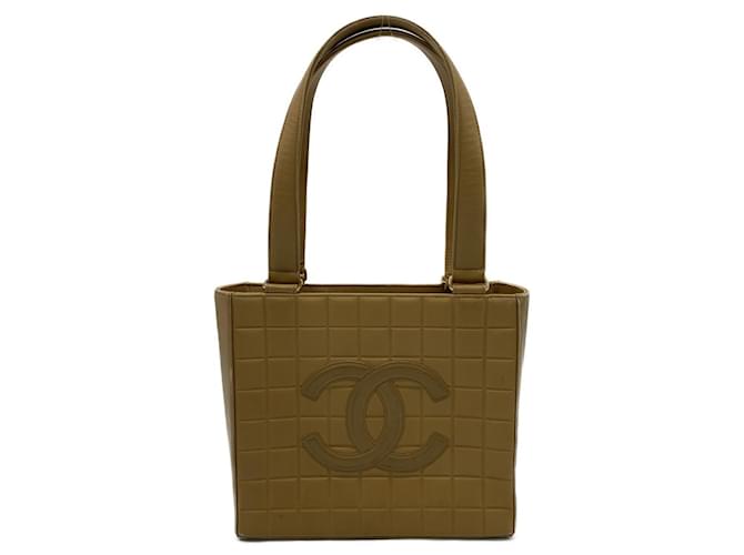 Chanel Bege Couro  ref.857335