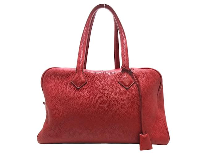 Hermès Victoria Roja Cuero  ref.857353