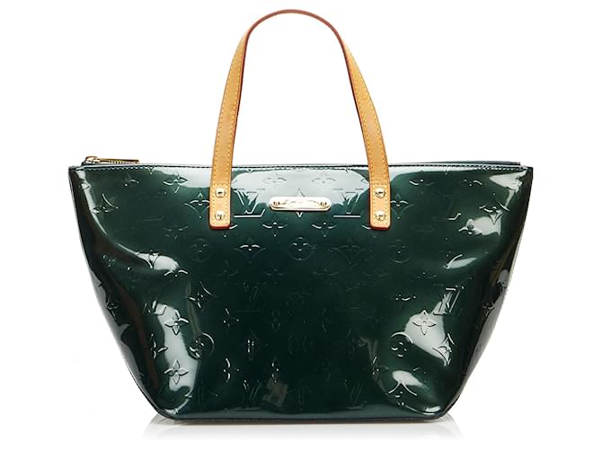 Louis Vuitton Green Vernis Bellevue PM Dark green Leather  ref.857433