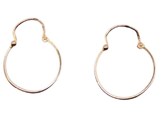 Autre Marque Yellow gold earrings 750%o thin hoops Gold hardware  ref.857484