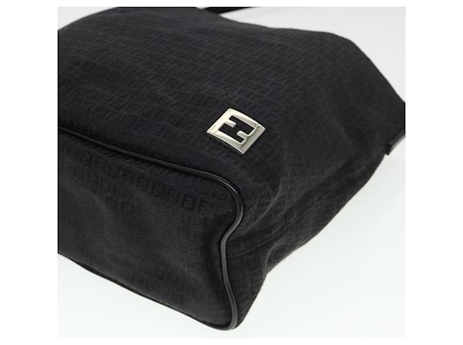 FENDI Zucchino Canvas Shoulder Bag Black Auth rd4513 Cloth  ref.857530