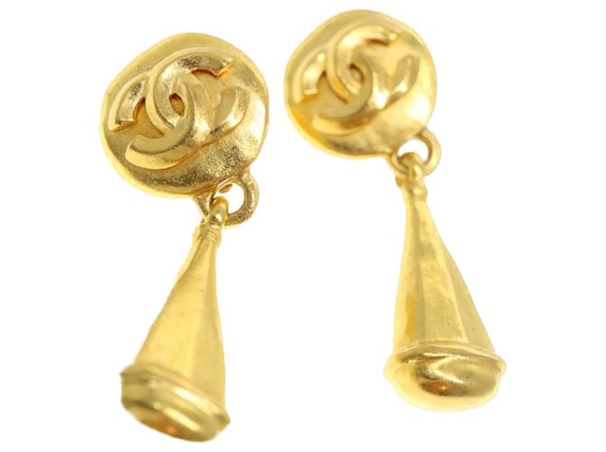 CHANEL Swing Earring Gold CC Auth yk6255 Golden Metal  ref.857552