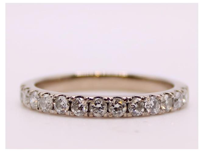 Autre Marque Juego de medio anillo de bodas 13 Diamantes de oro blanco 750%O Hardware de plata  ref.857792