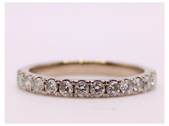 Autre Marque Halbes Ehering-Set 13 Diamanten aus Weißgold 750%O Silber Hardware