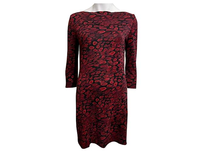 Diane Von Furstenberg DvF silk Ruri dress Black Dark red  ref.857799
