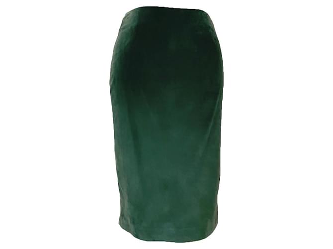 René Lezard Skirts Green Leather  ref.857802