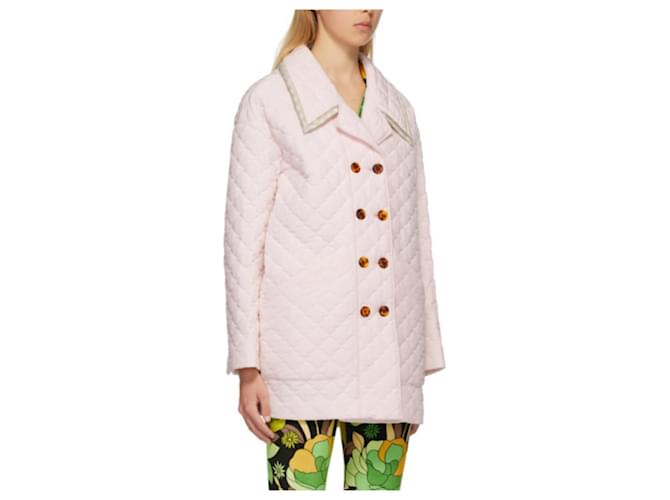 Fendi SS20 jaqueta acolchoada de seda rosa claro  ref.857805