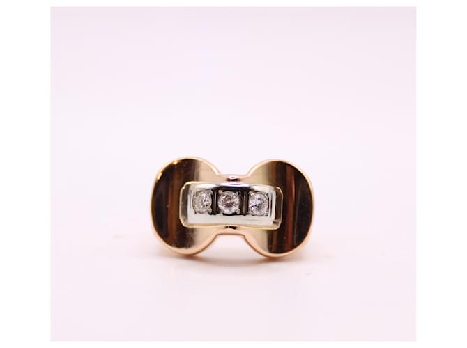 Autre Marque Ring aus Gelbgold 750%o Trilogie der Diamanten Gold hardware Gelbes Gold  ref.857830
