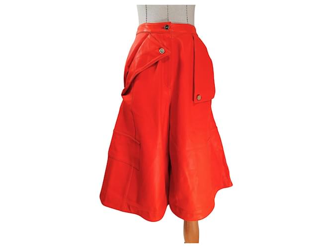 Jacquemus Un pantalon, leggings Cuir Orange  ref.857869