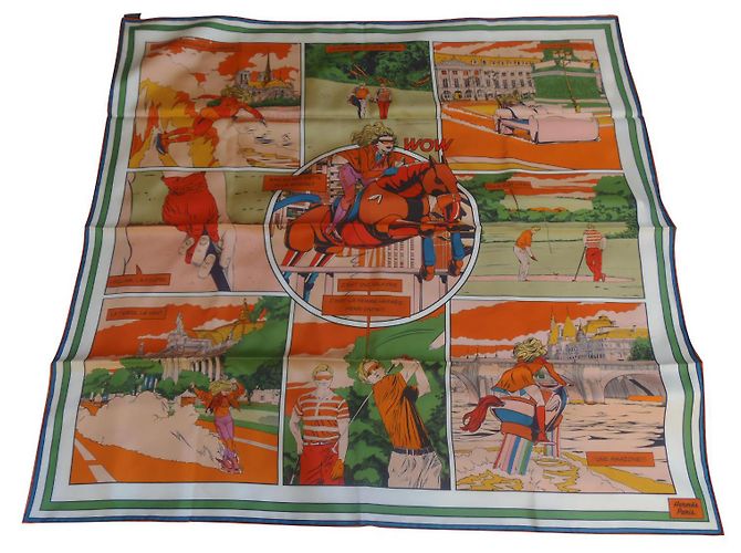 Sciarpa Hermès WOW in seta multicolore 90/90 