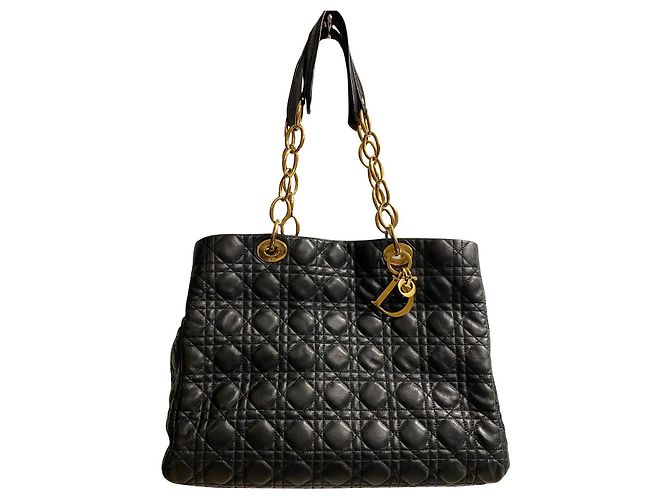 Cabas Lady Dior Soft Dior en cuir d'agneau noir