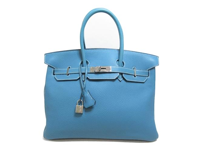 Hermès Birkin de Togo 35 027767CK Azul Cuero Becerro  ref.857920