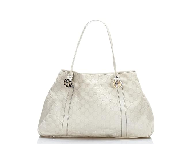 Gucci GG Signature Twins Tote Bag 232956 Beige Leather Pony-style calfskin  ref.857964