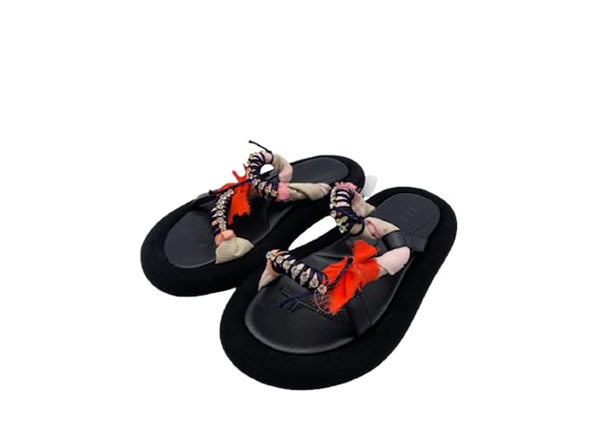 Autre Marque NON SIGNE / UNSIGNED  Sandals T.eu 40 glitter Black  ref.858063