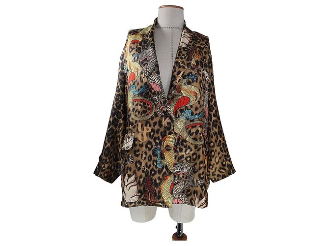 La Prestic Ouiston Tony Blazer Dragons de seda Multicolor