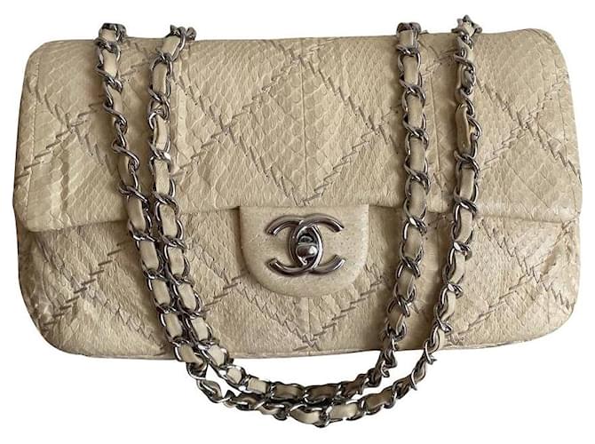 Timeless Classic CHANEL Beige Exotic leather  ref.858456