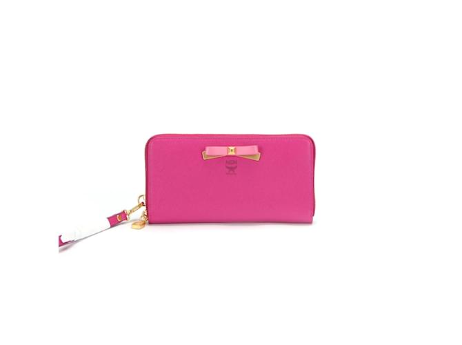 MCM Leather Long Wallet Pink Pony-style calfskin  ref.858506