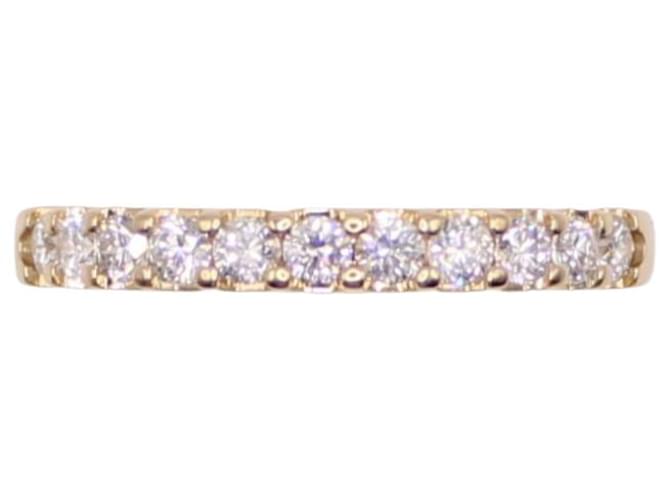 Autre Marque Bague alliance demi-tour sertie de 11 diamants or jaune 750%o Bijouterie dorée  ref.858524