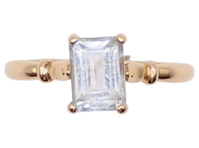 Autre Marque Ring set with a yellow gold aquamarine 750%O Light blue Gold hardware  ref.858546