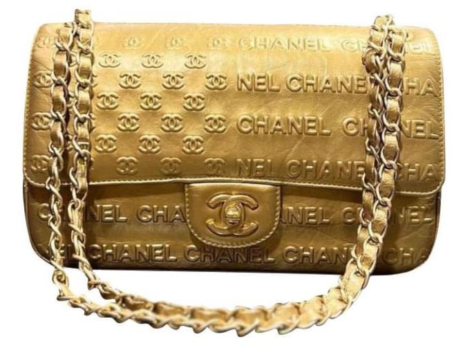 chanel gold metal bag tag