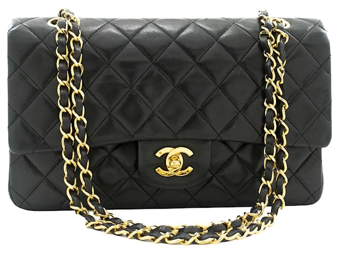 Timeless Chanel Double flap Black Leather  ref.858968