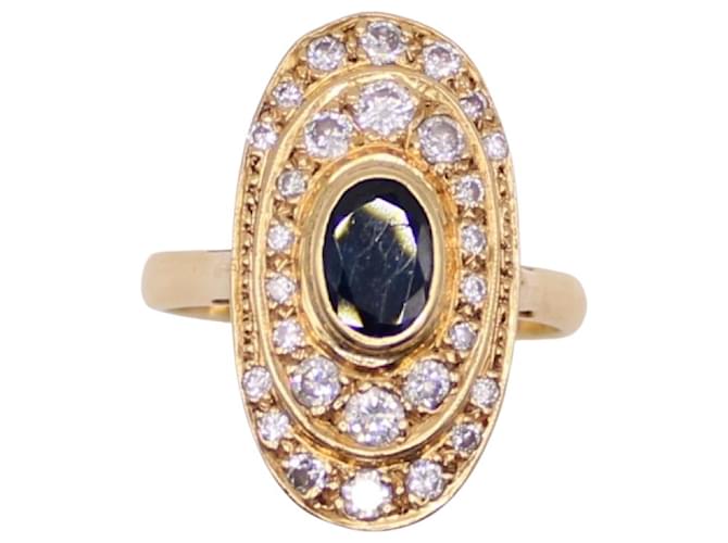 Autre Marque Rings Navy blue Gold hardware Yellow gold Gold  ref.859151