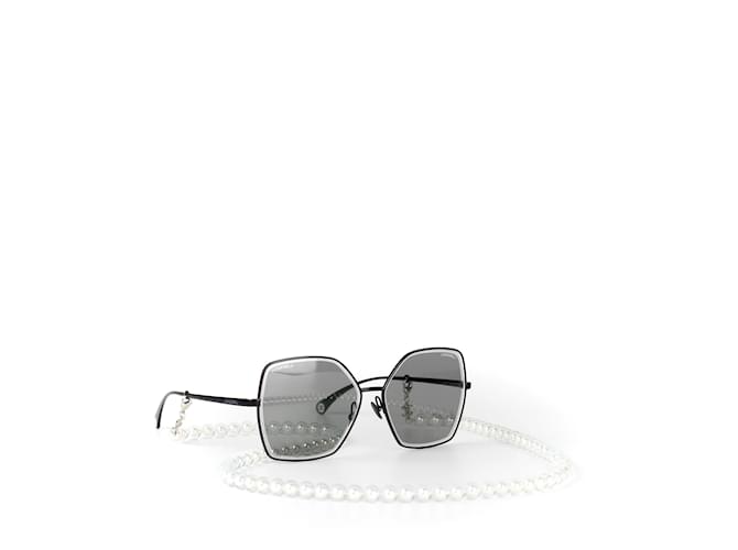 chanel white pearl sunglasses
