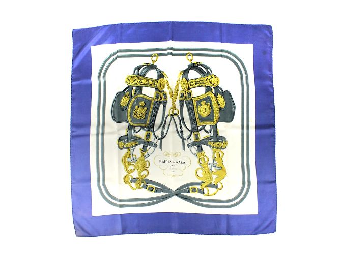HERMÈS - Sciarpa quadrata 90 Brides de Gala Blu 