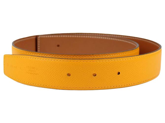 Hermès HERMES  Belts T.cm 95 Leather Yellow  ref.859443