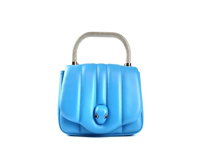 Bulgari BVLGARI  Handbags T.  Leather Blue  ref.859471