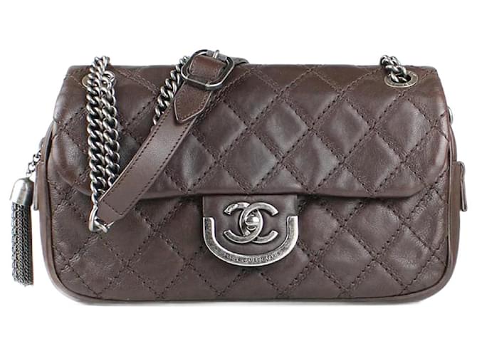 Timeless CHANEL  Handbags T.  Leather Brown  ref.859484
