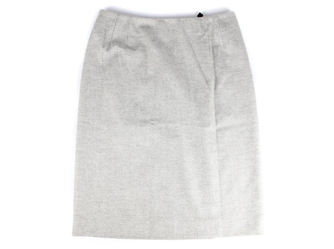 HERMÈS - Woll- und Kaschmirrock (Größe 40) Grau