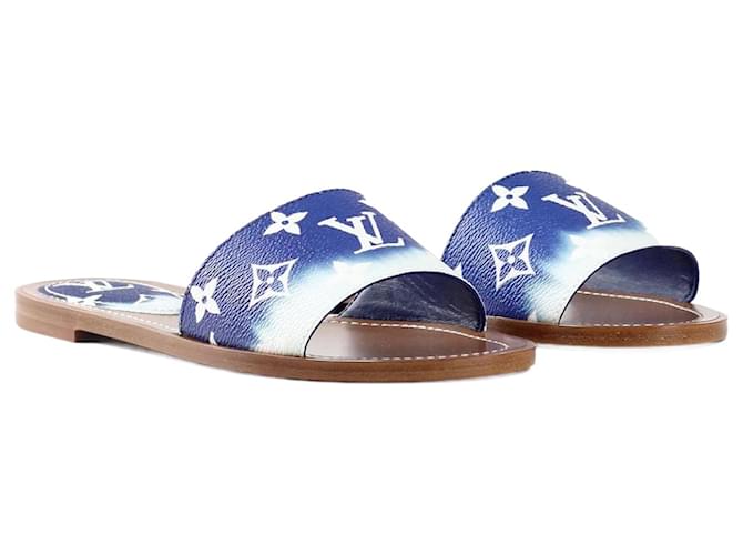 LOUIS VUITTON Sandals T.eu 36 Leather Blue ref.859574 - Joli