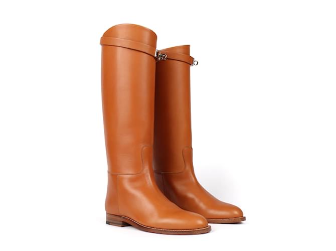 Kelly Hermès HERMES  Boots T.eu 34 Leather Brown  ref.859596