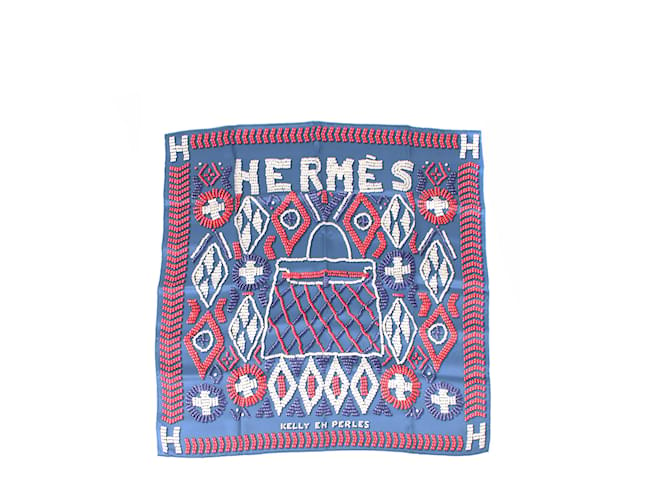 Kelly Hermès HERMES  Silk handkerchief T.  silk Blue  ref.859673