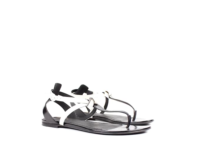 LOUIS VUITTON Sandals T.eu 39 Leather White ref.859702 - Joli Closet