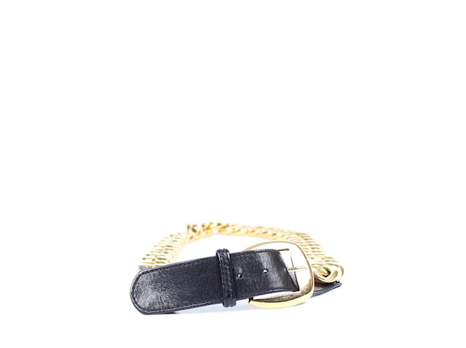 CHANEL  Belts T.cm 85 Leather Golden  ref.859710