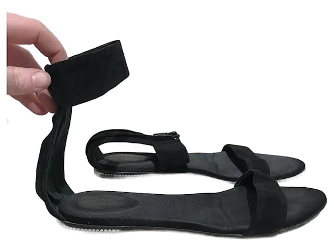 Chloé CHLOE  Sandals T.eu 35.5 Suede Black  ref.859784