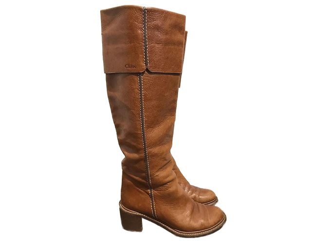 Chloé CHLOE Boots T.EU 36 Leather Camel