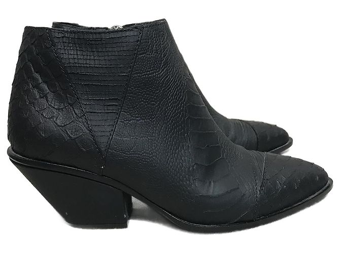 GIUSEPPE ZANOTTI Botas de tobillo T.EU 36 Cuero exótico Negro
