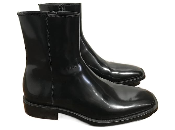 BALENCIAGA  Ankle boots T.eu 39 Leather Black  ref.859895