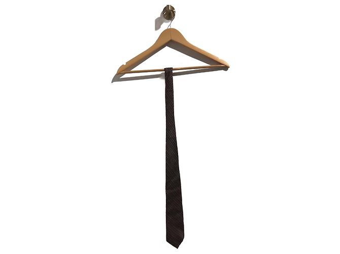 Gucci Brown Silk Printed Tie